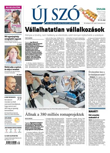 Obálka e-magazínu Új Szó 30.9.2016