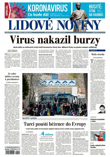 Obálka e-magazínu Lidové noviny 29.2.2020