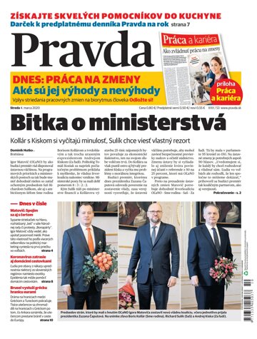 Obálka e-magazínu Pravda 4. 3. 2020