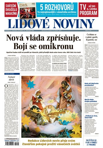 Obálka e-magazínu Lidové noviny 23.12.2021