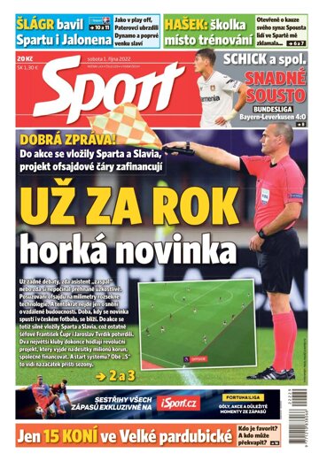 Obálka e-magazínu Sport 1.10.2022