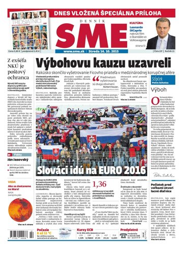 Obálka e-magazínu SME 14.10.2015