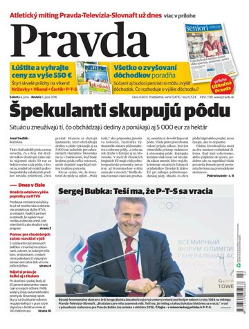 Obálka e-magazínu Pravda 4. 6. 2016