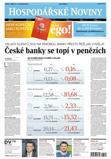 Obálka e-magazínu Hospodářské noviny 136 - 15.7.2016