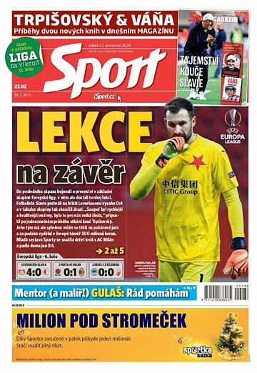 Obálka e-magazínu Sport 11.12.2020