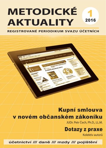 Obálka e-magazínu Metodické aktuality Svazu účetních 1/2016