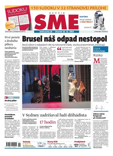 Obálka e-magazínu SME 16.12.2014