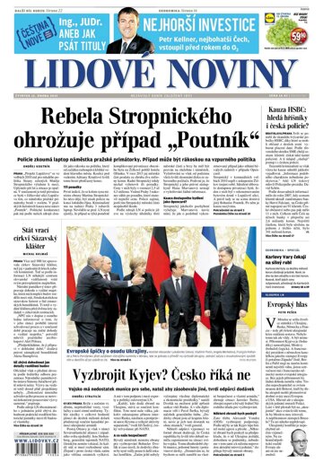 Obálka e-magazínu Lidové noviny 12.2.2015