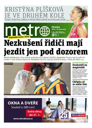 Obálka e-magazínu deník METRO 19.1.2016