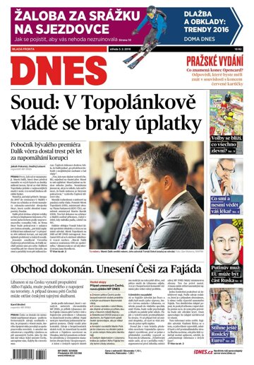 Obálka e-magazínu MF Dnes 3.2.2016