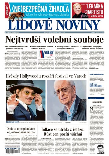 Obálka e-magazínu Lidové noviny 11.8.2021