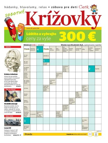 Obálka e-magazínu Krížovky 28. 4. 2018