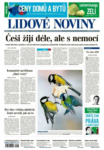 Obálka e-magazínu Lidové noviny 5.1.2019