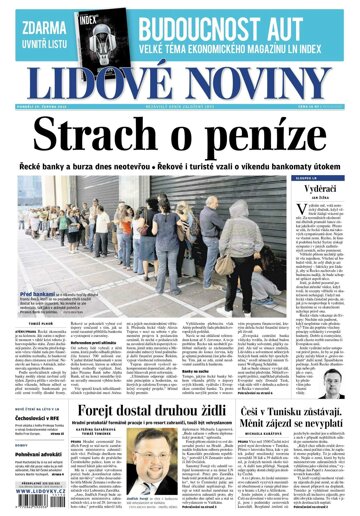 Obálka e-magazínu Lidové noviny 29.6.2015