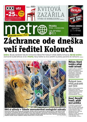 Obálka e-magazínu deník METRO 1.7.2015