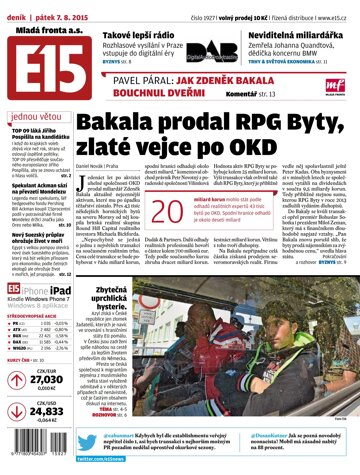 Obálka e-magazínu E15 7.8.2015