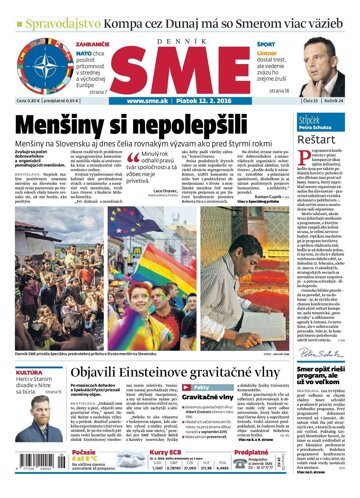 Obálka e-magazínu SME 12.2.2016