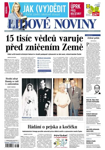 Obálka e-magazínu Lidové noviny 20.11.2017