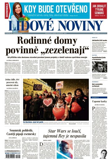 Obálka e-magazínu Lidové noviny 19.12.2019