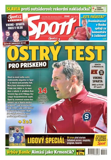 Obálka e-magazínu Sport 28.7.2022