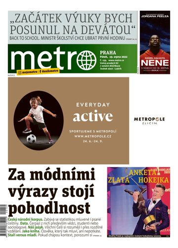 Obálka e-magazínu deník METRO 19.8.2022