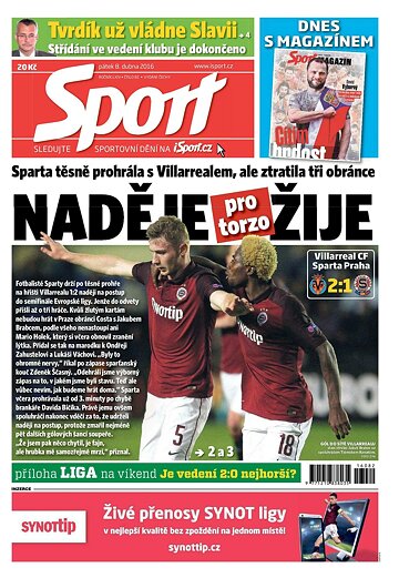 Obálka e-magazínu Sport 8.4.2016