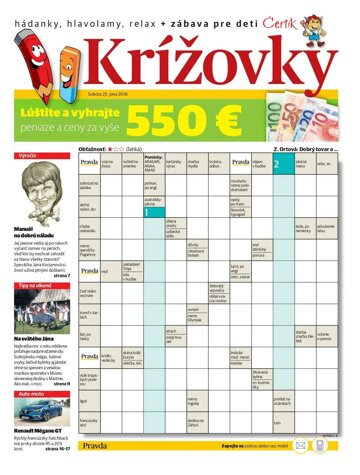 Obálka e-magazínu Krížovky 25. 6. 2016