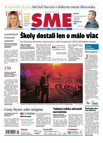 Obálka e-magazínu SME 1.12.2016-1