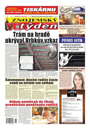 Obálka e-magazínu Znojemský týden 36 / 2015