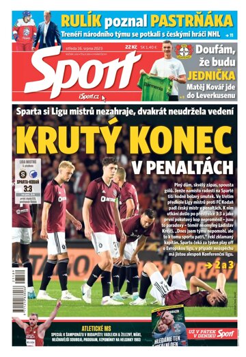 Obálka e-magazínu Sport 16.8.2023