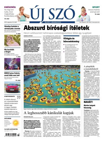 Obálka e-magazínu Új Szó 10.8.2015