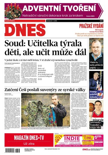 Obálka e-magazínu MF Dnes 23.11.2016