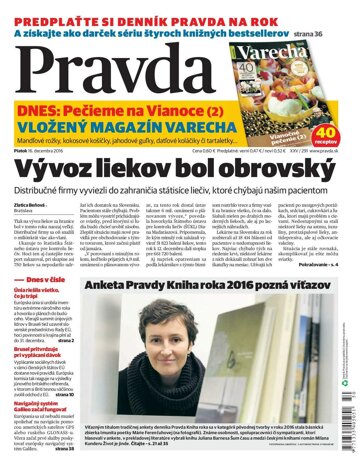 Obálka e-magazínu Pravda 16. 12. 2016