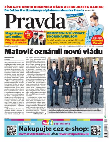 Obálka e-magazínu Pravda 19. 3. 2020