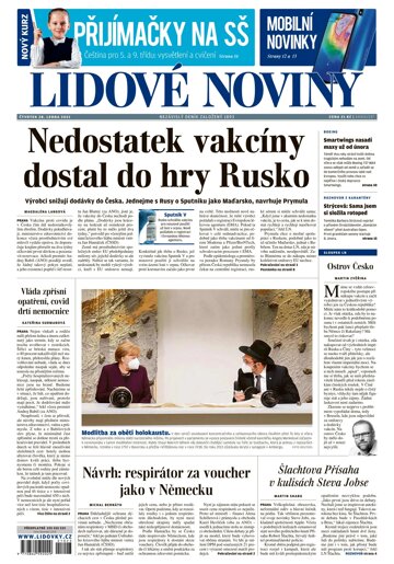 Obálka e-magazínu Lidové noviny 28.1.2021