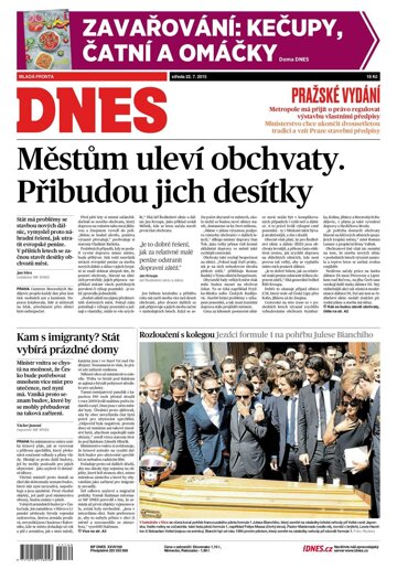 Obálka e-magazínu MF Dnes 22.7.2015