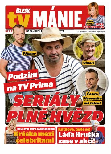 Obálka e-magazínu Blesk Tv manie 22.8.2015