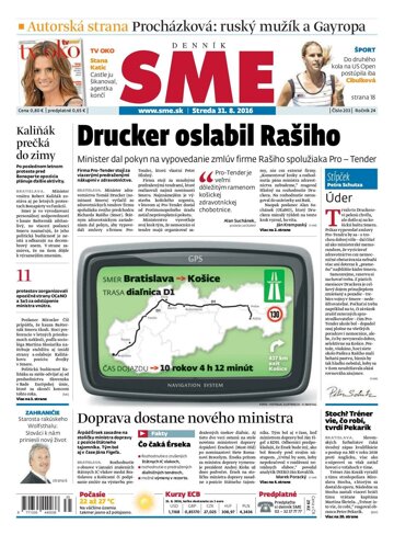 Obálka e-magazínu SME 31.8.2016