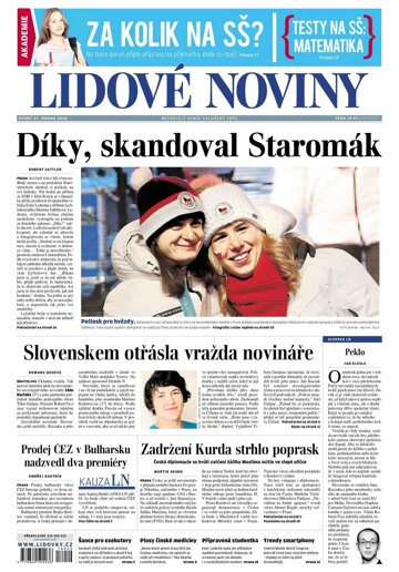 Obálka e-magazínu Lidové noviny 27.2.2018