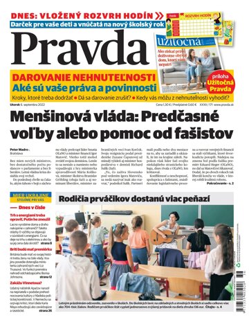 Obálka e-magazínu Pravda 6. 9. 2022