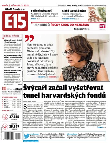 Obálka e-magazínu E15 11.3. 2015