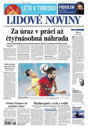 Obálka e-magazínu Lidové noviny 29.7.2015