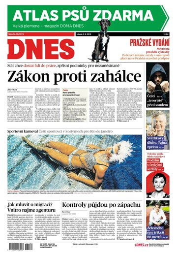 Obálka e-magazínu MF Dnes 3.8.2016