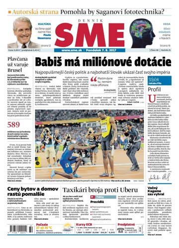 Obálka e-magazínu SME 7.8.2017