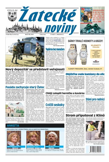 Obálka e-magazínu Žatecké noviny 48/2015