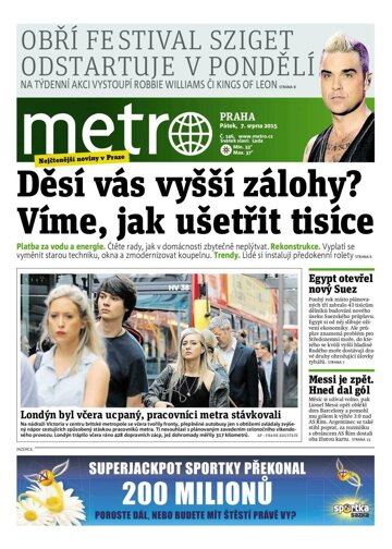 Obálka e-magazínu deník METRO 7.8.2015