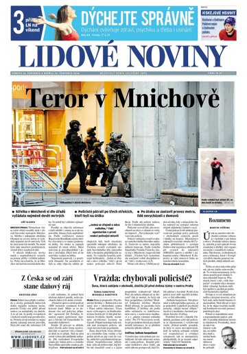 Obálka e-magazínu Lidové noviny 23.7.2016