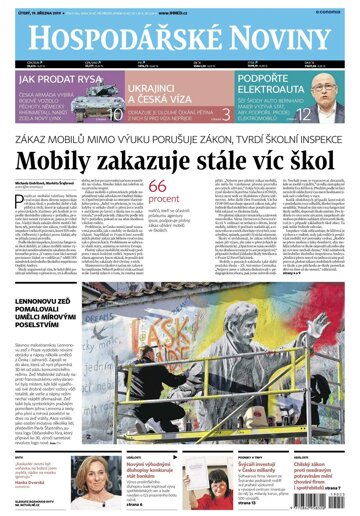 Obálka e-magazínu Hospodářské noviny 055 - 19.3.2019