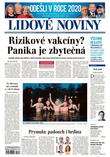 Obálka e-magazínu Lidové noviny 31.12.2020