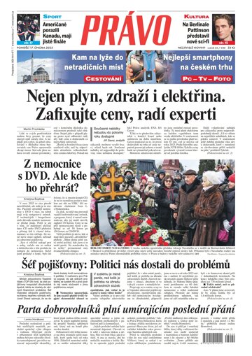 Obálka e-magazínu Deník Právo 17.2.2025